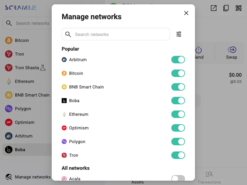 Scramble Wallet, screen 3