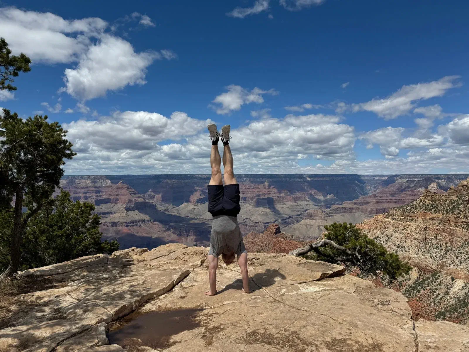 Kevin Riedl doing a handstand at the Grand Canyon Kevin Riedl doing a handstand at the Grand Canyon